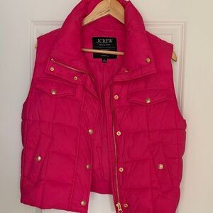 J. Crew Women's Vibrant Pink Puffer Vest